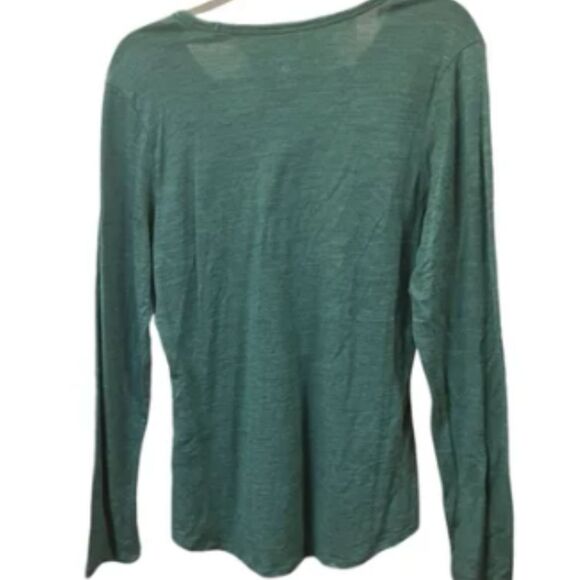 Segments Merino Wool Long Sleeve Tee Deep size XXL Leaf Print Teal Baselayer - Picture 3 of 3
